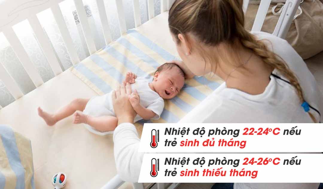 Nhiệt độ trong phòng ở của trẻ sơ sinh là bao nhiêu thì được coi là vừa đủ?