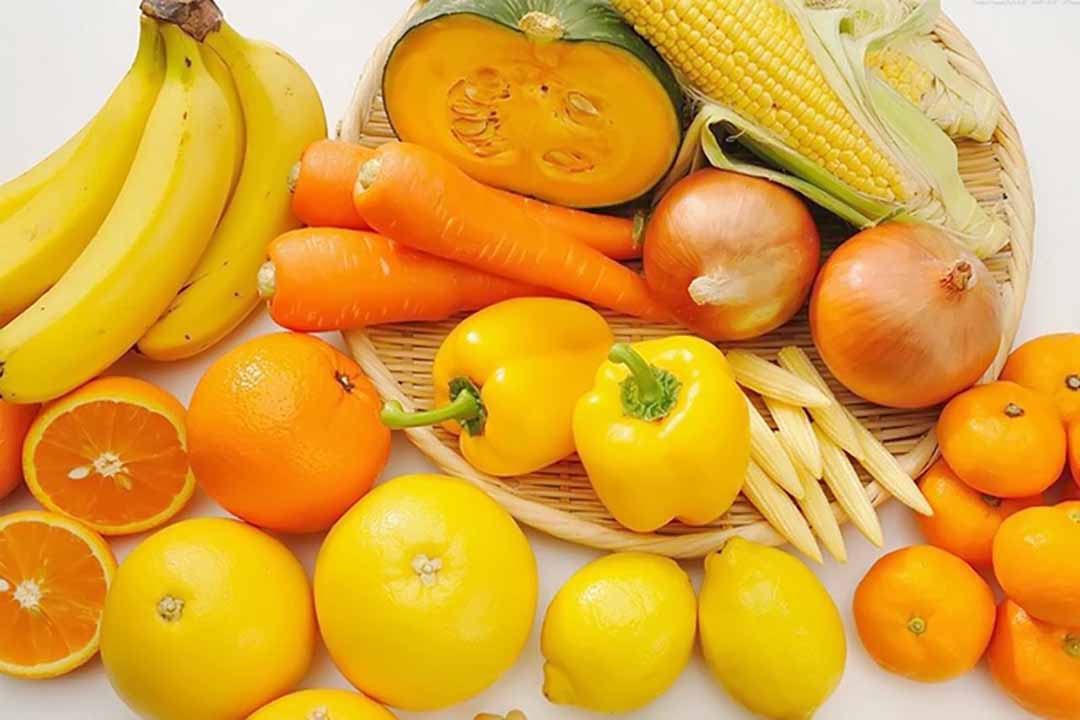 Rau quả màu vàng và màu đỏ giàu chất carotene