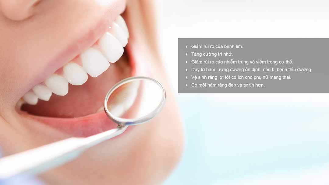 Chăm sóc sức khỏe răng miệng tốt có thể giúp mọi người giảm thiểu được một số bệnh lý và nâng cao sức khỏe.